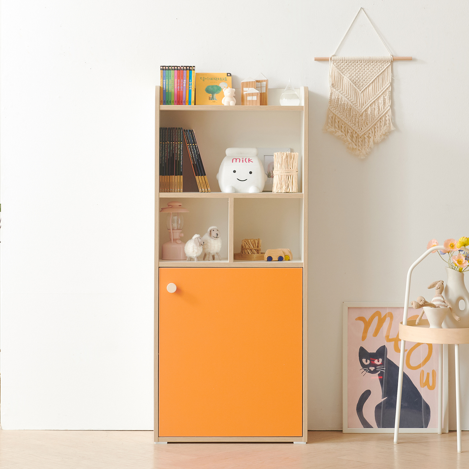 초등학생 책장 유아 4단 600 1도어 아이방 가구 배치