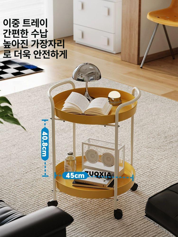 소파테이블 트롤리 사이드 테이블 거실 미니 보조 - 상세 이미지 3