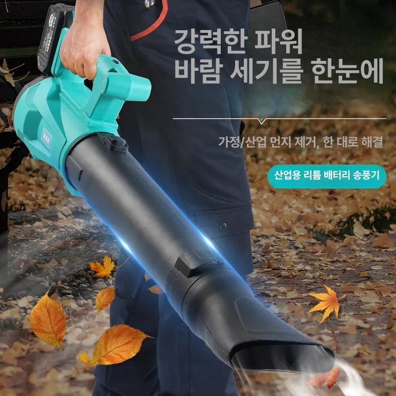 충전식 무선 핸디 낙엽 청소기 원예용 휴대용 먼지제거 제설기 레이크블루 48V 단일 배터리 - 상세 이미지 2