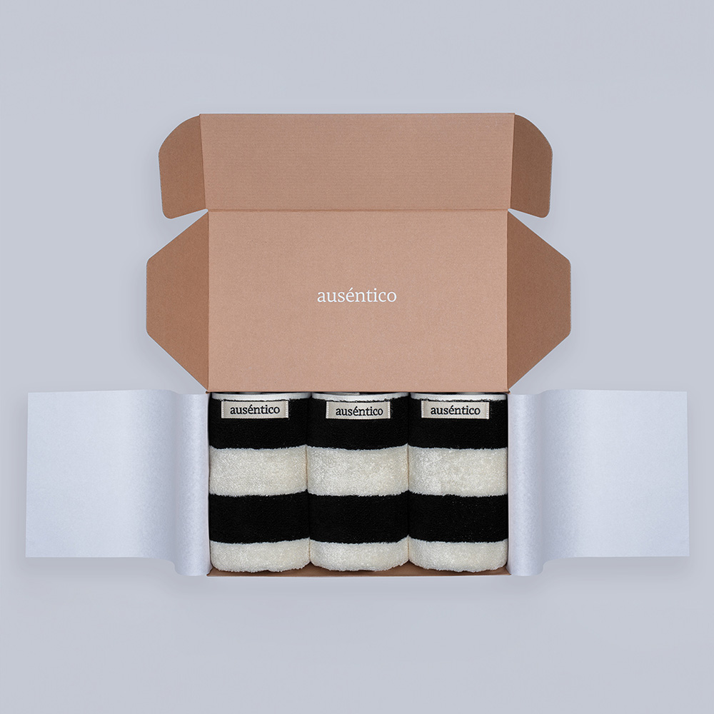 오센티코 페이스타올 선물세트 210g, 느와르블랙, 3장 - 상품 이미지