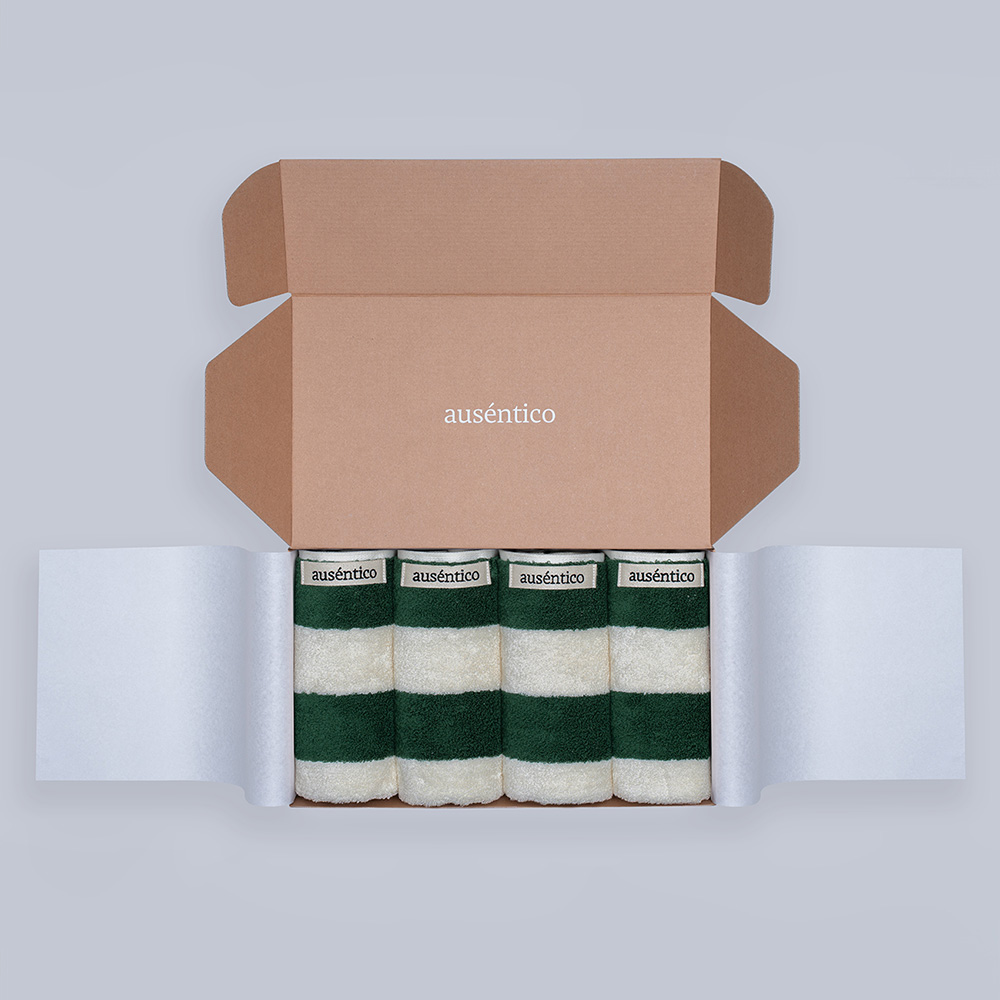 오센티코 페이스타올 선물세트 210g, 딥모스, 4장 - 상품 이미지