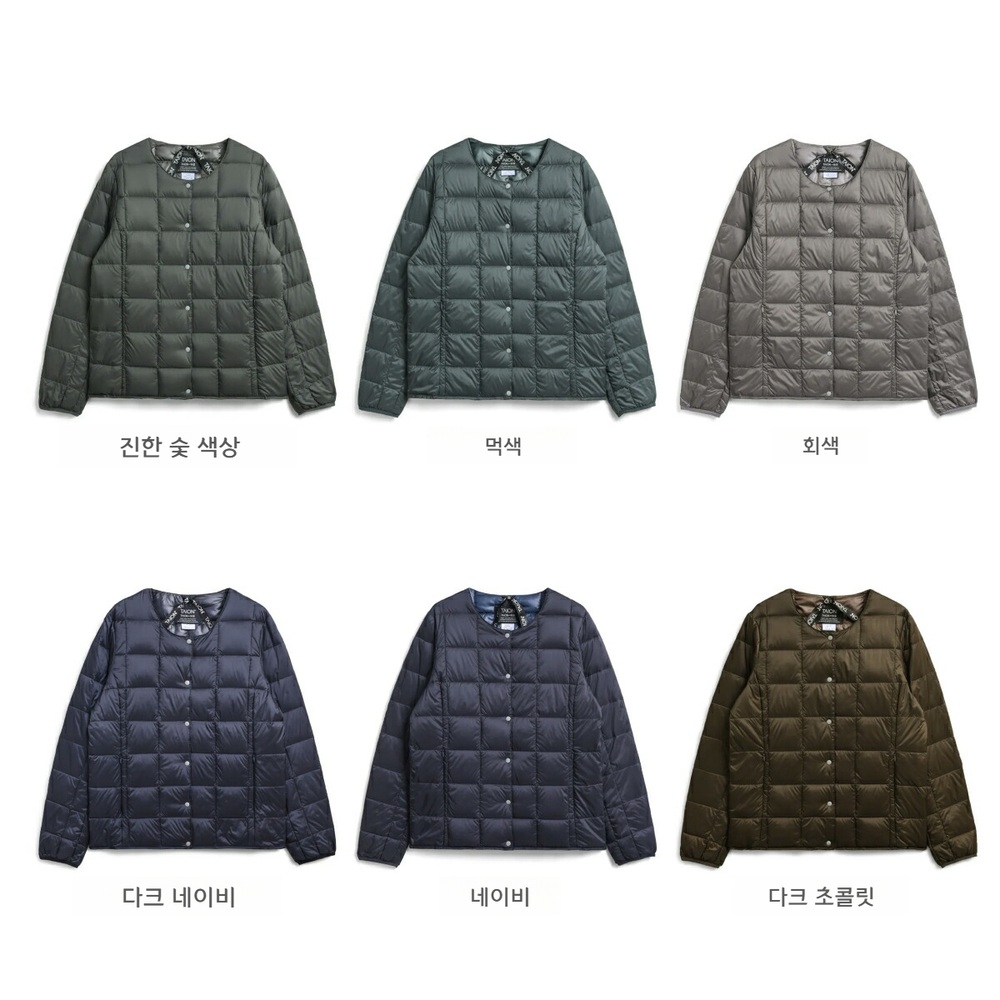 타이온 여성 베이직 크루넥 경량 다운자켓 경량패딩 TAION-W104 블랙 S 이미지 7