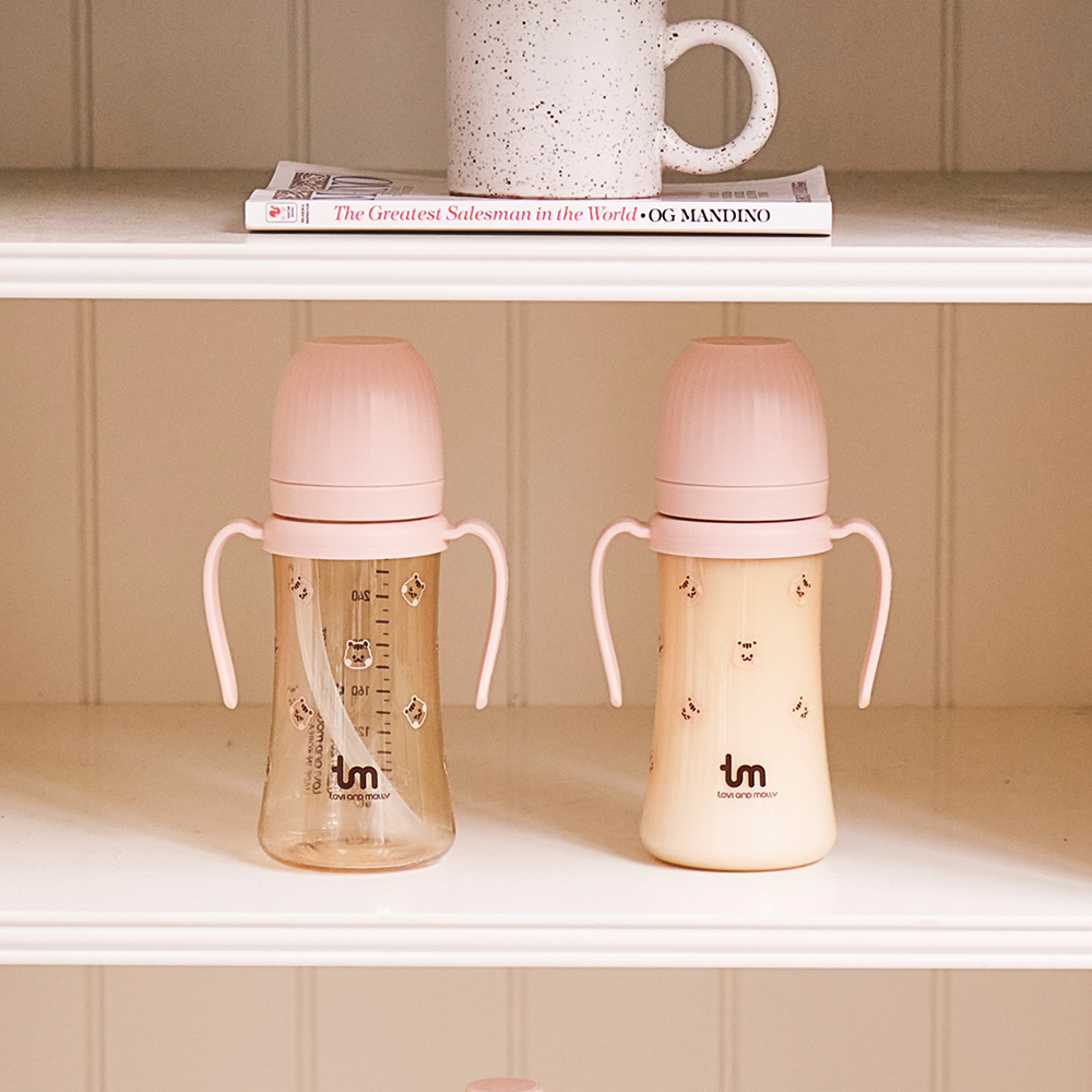 [토비앤몰리] 1+1 돗람이 아기 유아 어린이집 이유식 자기주도 빨대컵 280ml