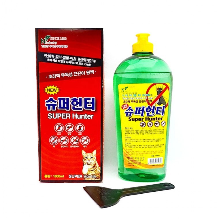 국산 슈퍼헌터 초강력 끈끈이 원액 쥐 바퀴벌레 파리 벌 해충박멸 찍찍이 끈끈이액 - 메인 이미지