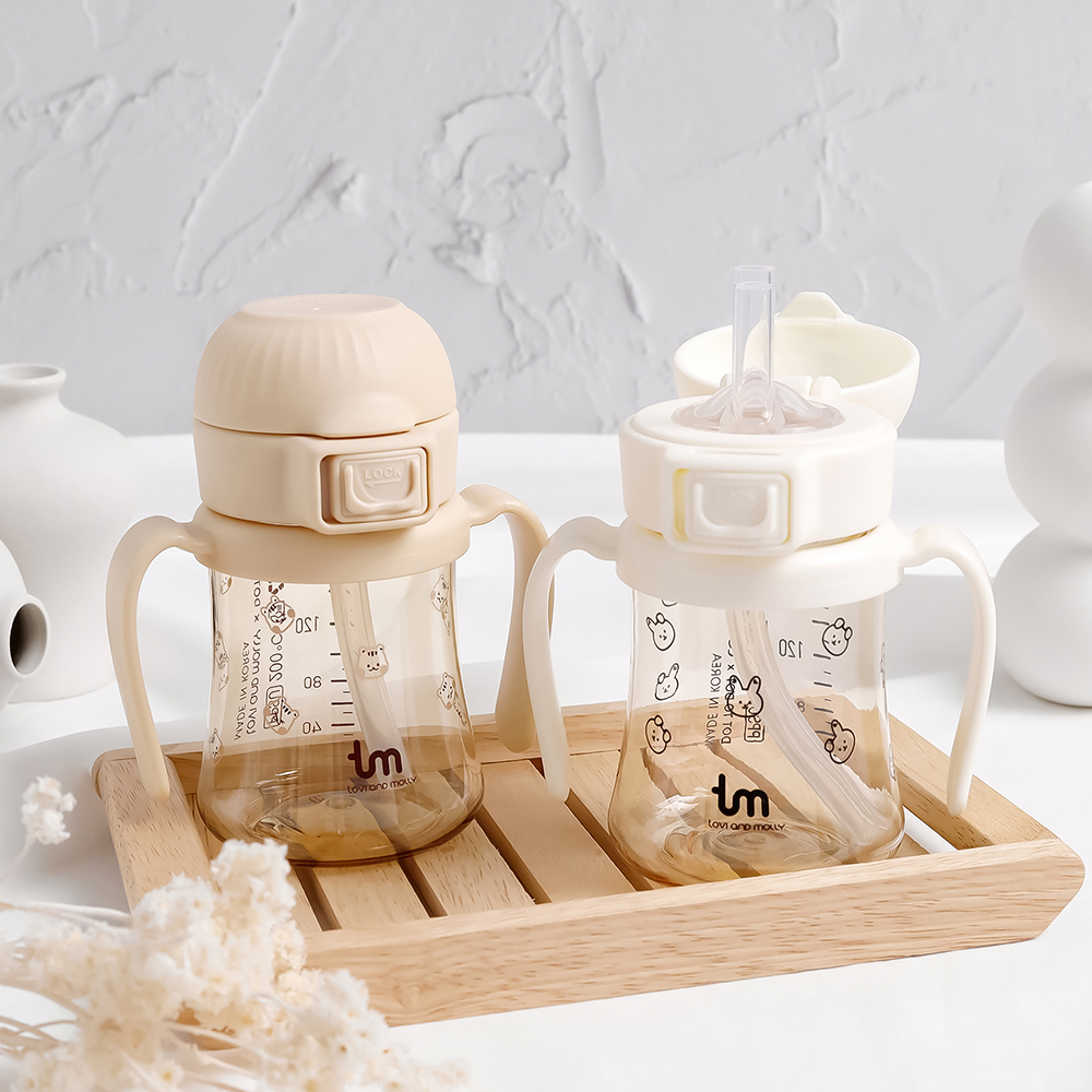 [토비앤몰리] 새지 않는 아기 유아 물병 어린이집 자기주도 이유식 빨대컵 180ml 280ml