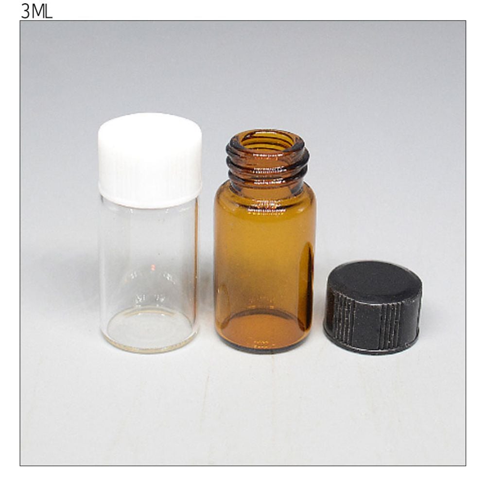 30ml 갈색 샘플병 100ea(뚜껑검정) 갈색 유리 바이알 - 메인 이미지