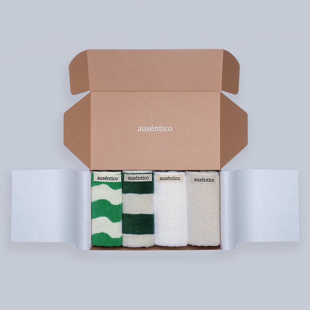 오센티코 페이스타올 선물세트 210g, 아주르, 4장 - 상품 이미지