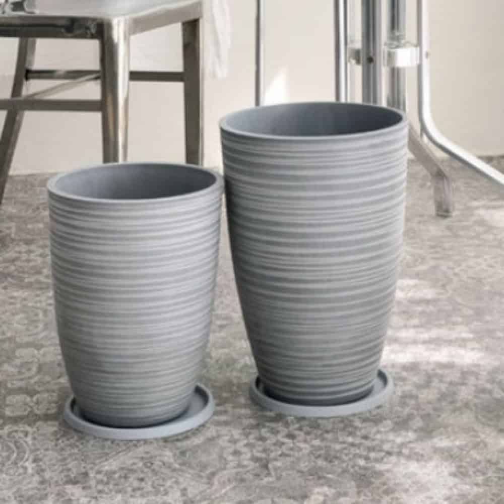 화분 미분 소 23x30cm 원형플라스틱화분 옥상화분 인테리어화분 화이트 받침포함 - 메인 이미지