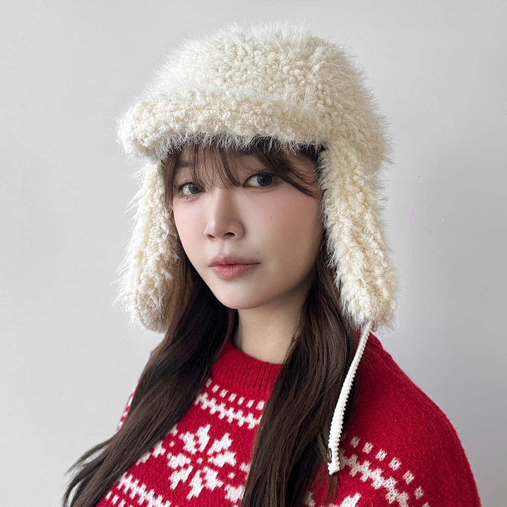 여성귀달이모자 양털 귀도리 방한 스키장 패딩트루퍼햇 겨울모자 - 상세 이미지 2