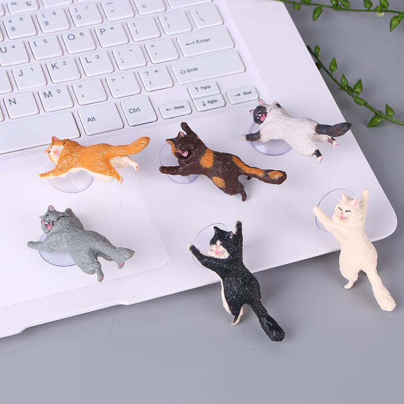 귀여운 고양이 캐릭터 휴대폰 태블릿 톡홀더 탁상용 자석 거치대 화이트 페이스 1개 - 상세 이미지 5