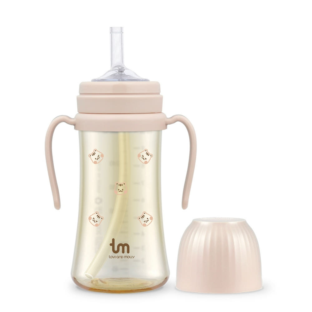 [토비앤몰리] 1+1 돗람이 아기 유아 어린이집 이유식 자기주도 빨대컵 280ml