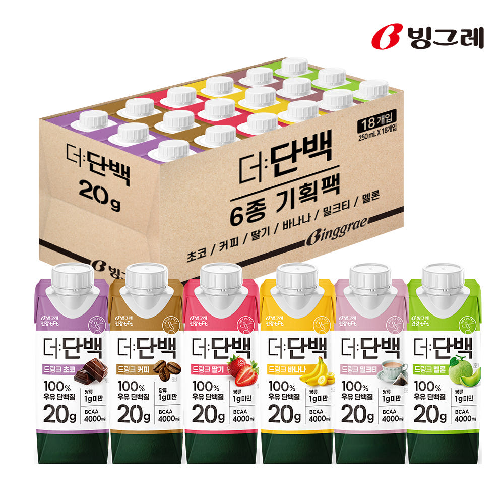 빙그레 더단백 250ml 6종 혼합 18개 가격 비교 빙그레 본사직영몰 빙그레 더단백 250ml 6종 혼합 18개