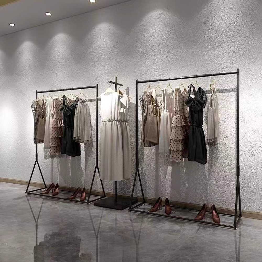 의류 행거 옷가게 철제 튼튼한 심플 철재 코트랙 긴옷 100x150cm - 상세 이미지 3
