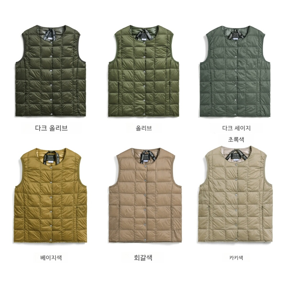 타이온 여성 베이직 경량 브이넥 다운베스트 패딩조끼 TAION-W004 블랙 M 이미지 8