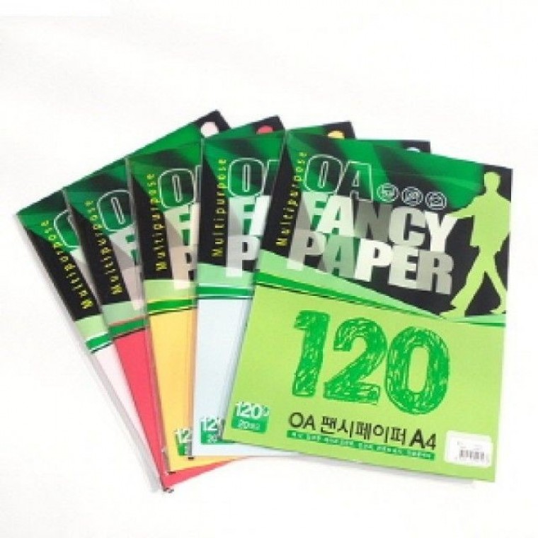 OA팬시페이퍼 120g20매 색상지 색복사지 레포트 - 메인 이미지