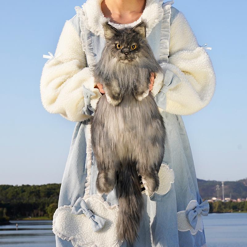 인조 메인 캣 공식 수제 인형 여자 남자 선물용 블랙 60cm-69cm 이미지 6