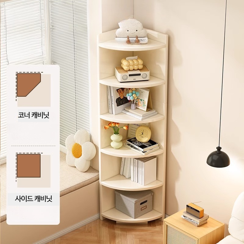 코너 선반장 수납장 틈새 3단 4단 거실 주방 다용도 책장 정리 캐비닛 멀티 구름시 화이트 40x40x180CM - 상세 이미지 2