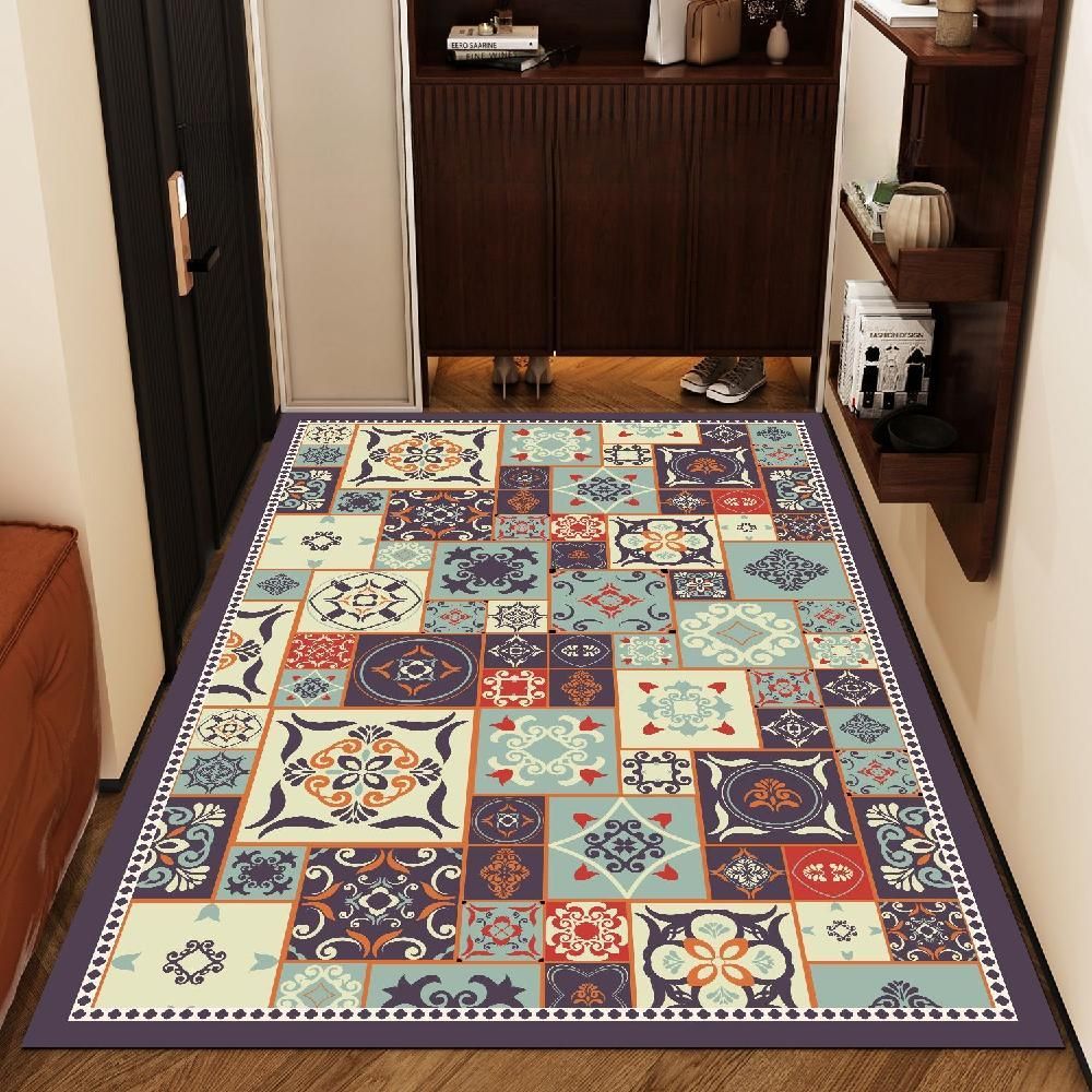 아메리칸 감성 러그 빈티지 거실 현관 카페트 매트 레트로 A 50x80cm 흰색 바닥가죽