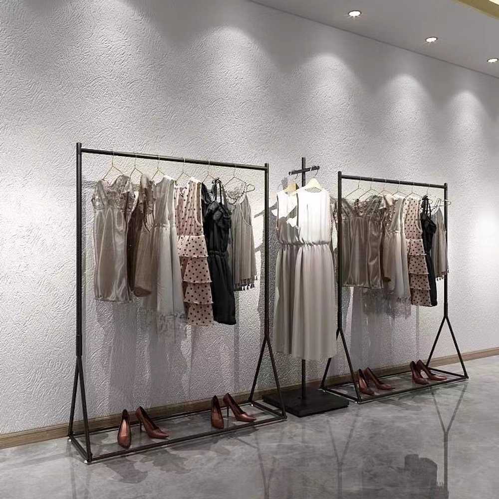 의류 행거 옷가게 철제 튼튼한 심플 철재 코트랙 긴옷 100x150cm - 상세 이미지 2