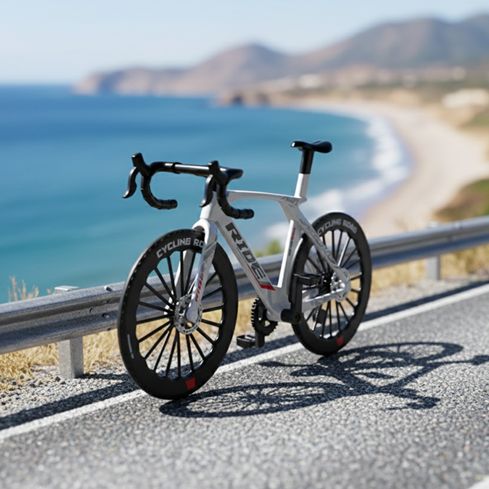 자전거 모형 피규어 미니어처 다이캐스트 인테리어 소품 장식품 RIDE 로드 바이크 레드 이미지 6