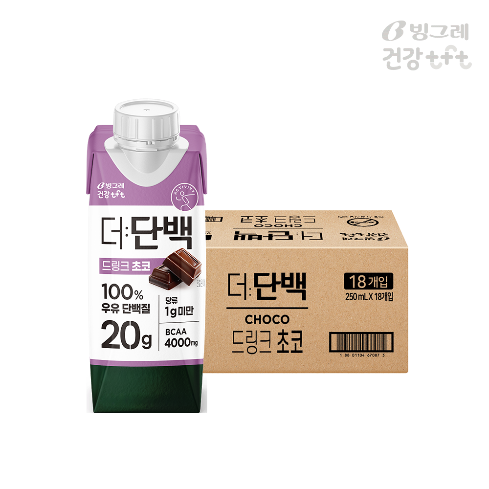 빙그레 더단백 초코맛 250ml 18팩 단백질 음료 제품 이미지