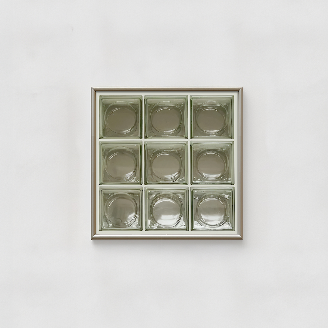 정사각 유리블럭 포스터 모던 인테리어 거실 오브제 디자인 액자 Glass Block 420 - 상품 이미지