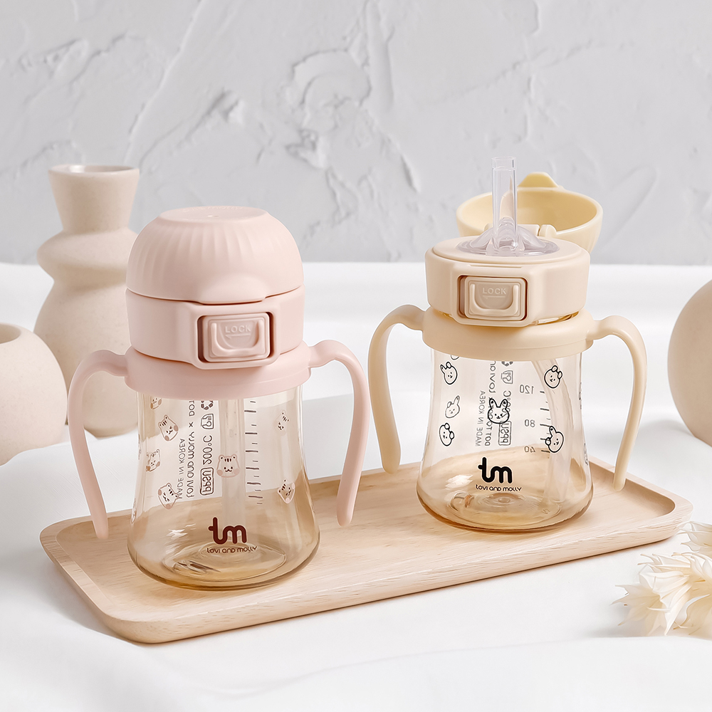 [토비앤몰리] 새지 않는 아기 유아 물병 어린이집 자기주도 이유식 빨대컵 180ml 280ml
