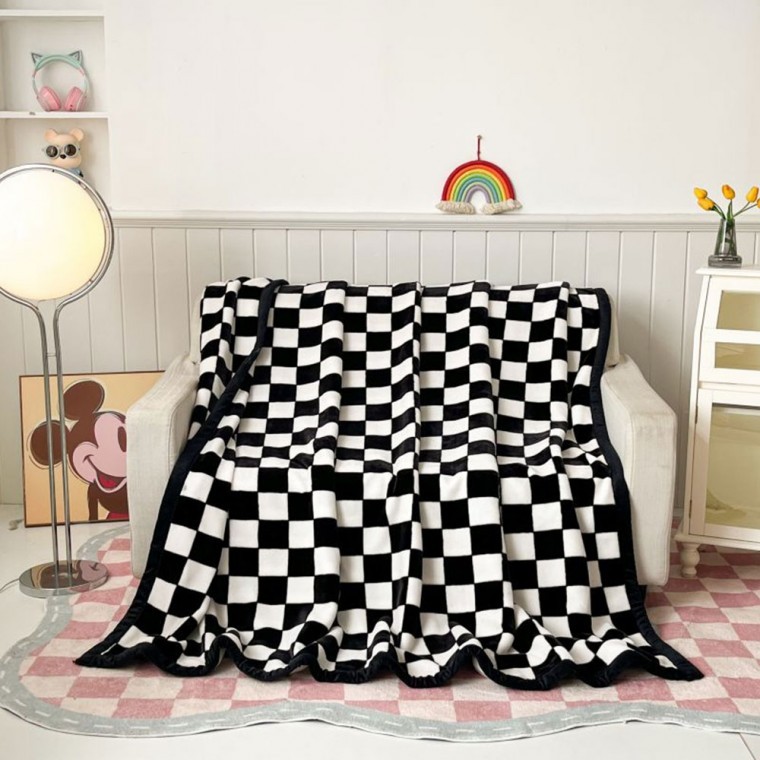 극세사 체크 대형 담요 블랭킷 150X200CM LM-0716 - 상품 이미지