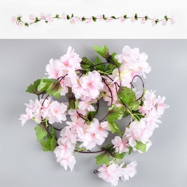 벚꽃가랜드 홈파티 장식 조화 벚꽃리본 - 메인 이미지