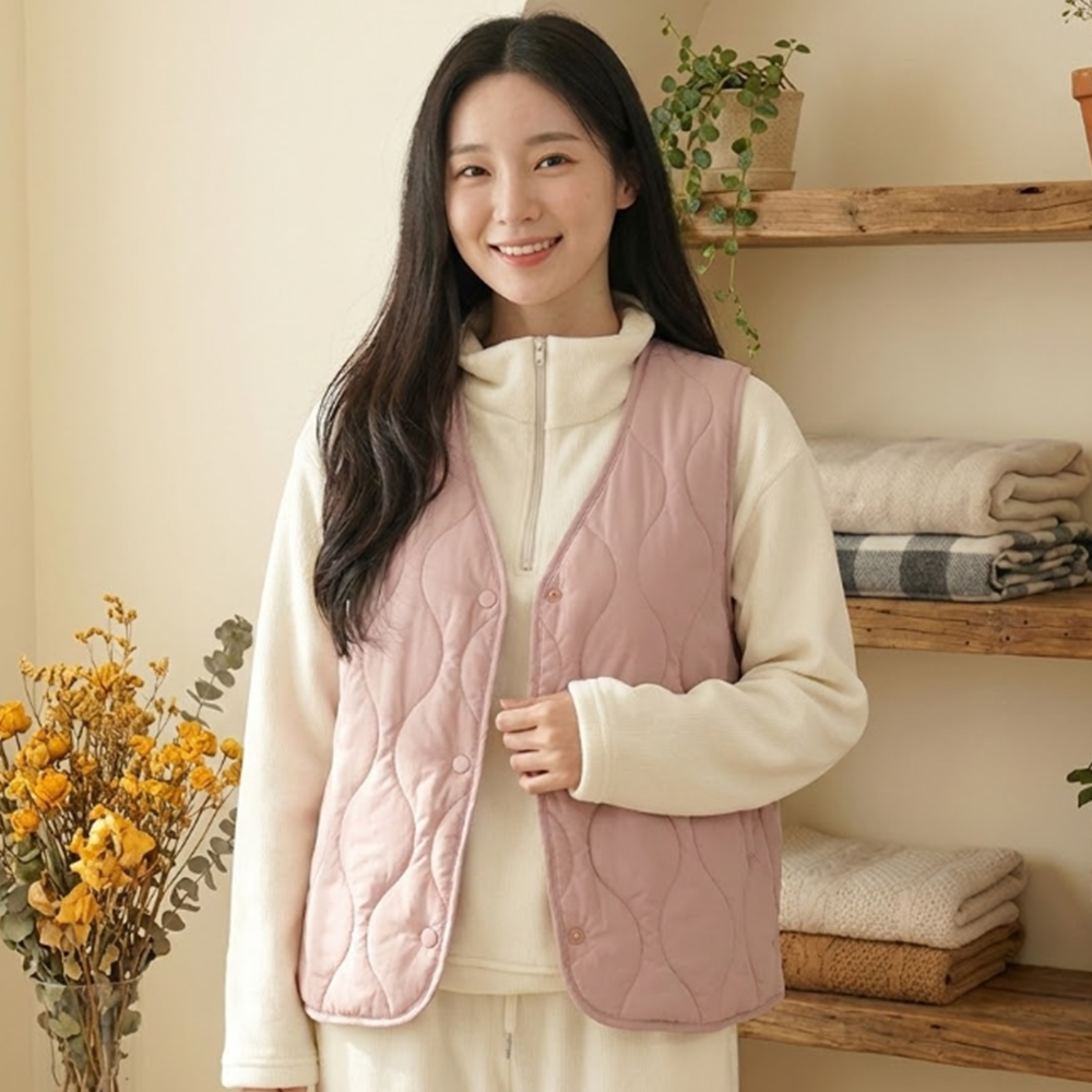 경량 패딩조끼 사무실 솜패딩 베스트 퀼팅 보온 - 상품 이미지