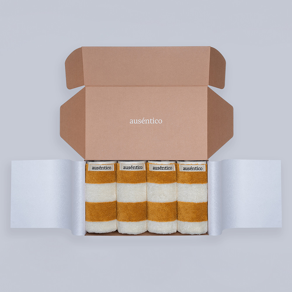 오센티코 페이스타올 선물세트 210g, 골든, 4장 - 상품 이미지