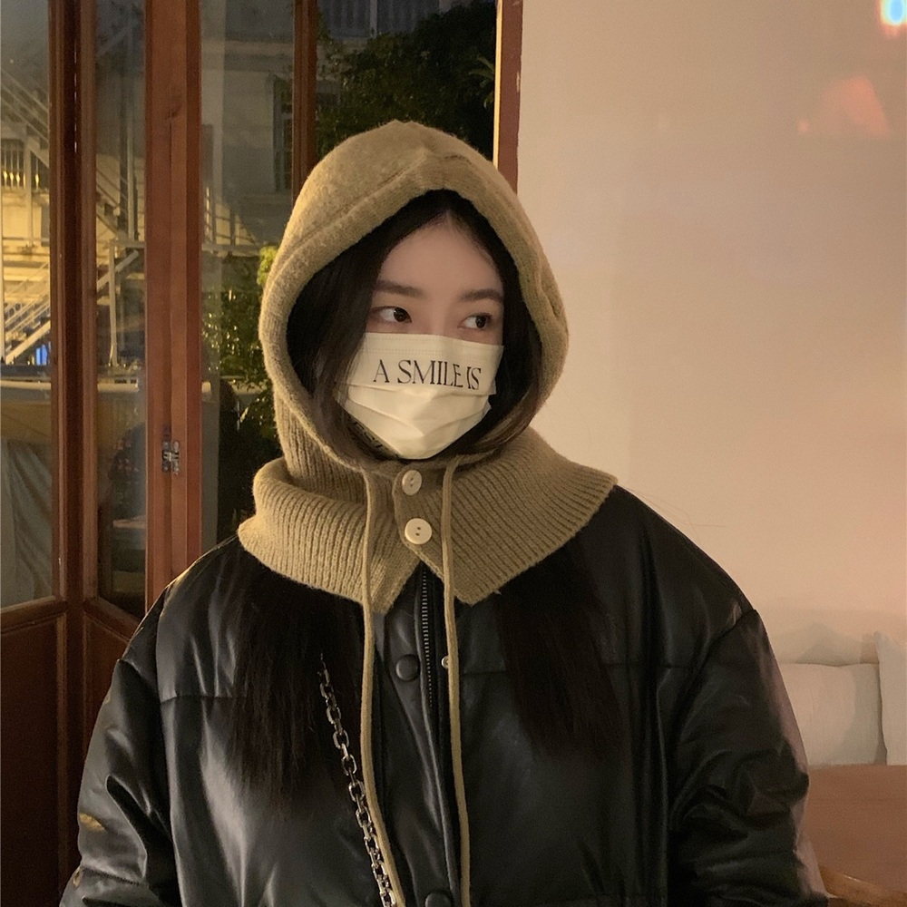 캐시미어 바라클라바 모자 겨울 방한 보온 따뜻한 부드러운 포근한 두건형 여성 데일리 패션 - 상세 이미지 3
