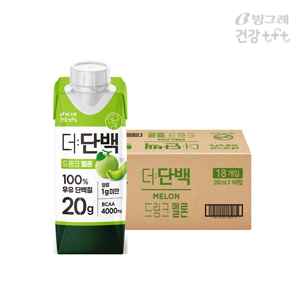 빙그레 더단백 드링크 멜론 단백질 프로틴음료 250ml 18팩 제품 이미지