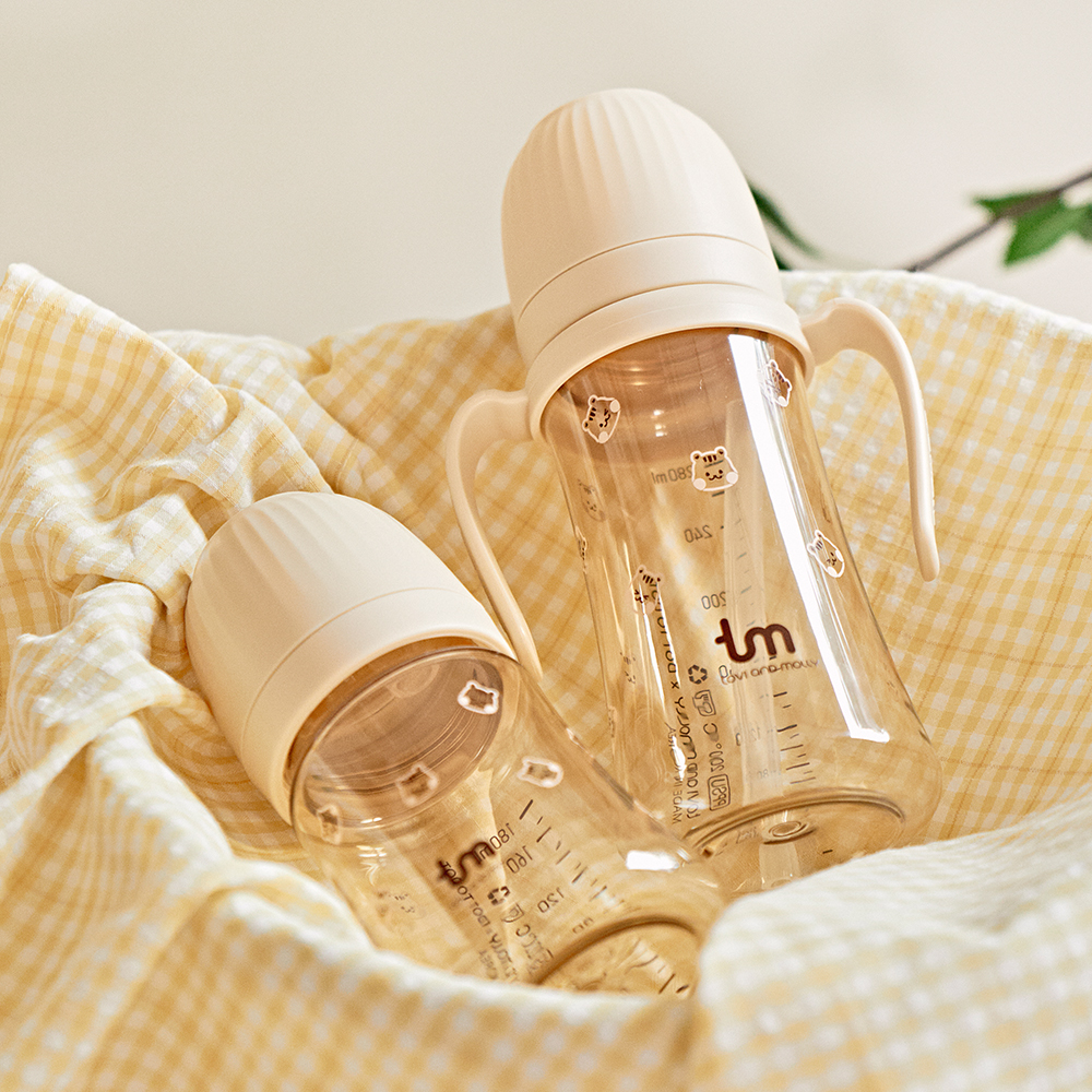 [토비앤몰리] 1+1 돗람이 아기 유아 어린이집 이유식 자기주도 빨대컵 280ml