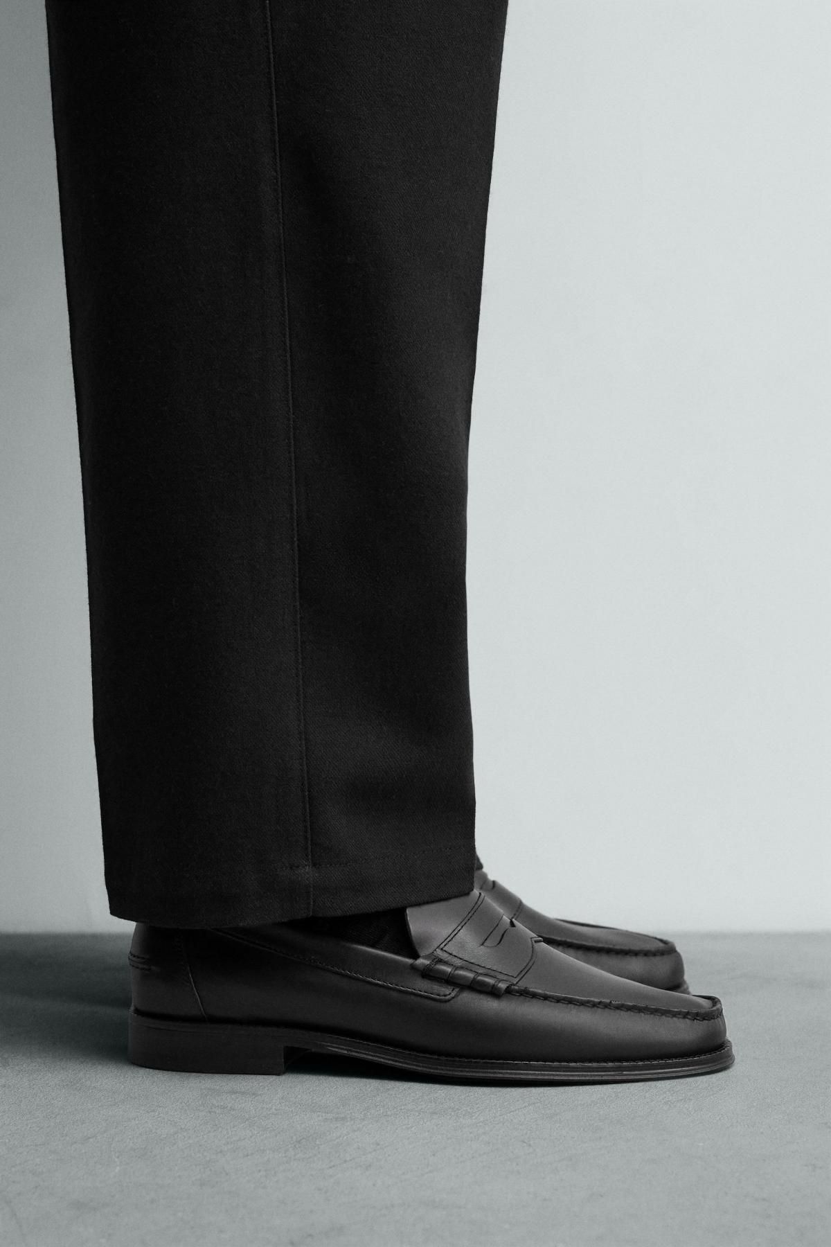 자라 클래식 레더 페니 로퍼 남성 2662/720 BLACK - 상세 이미지 2