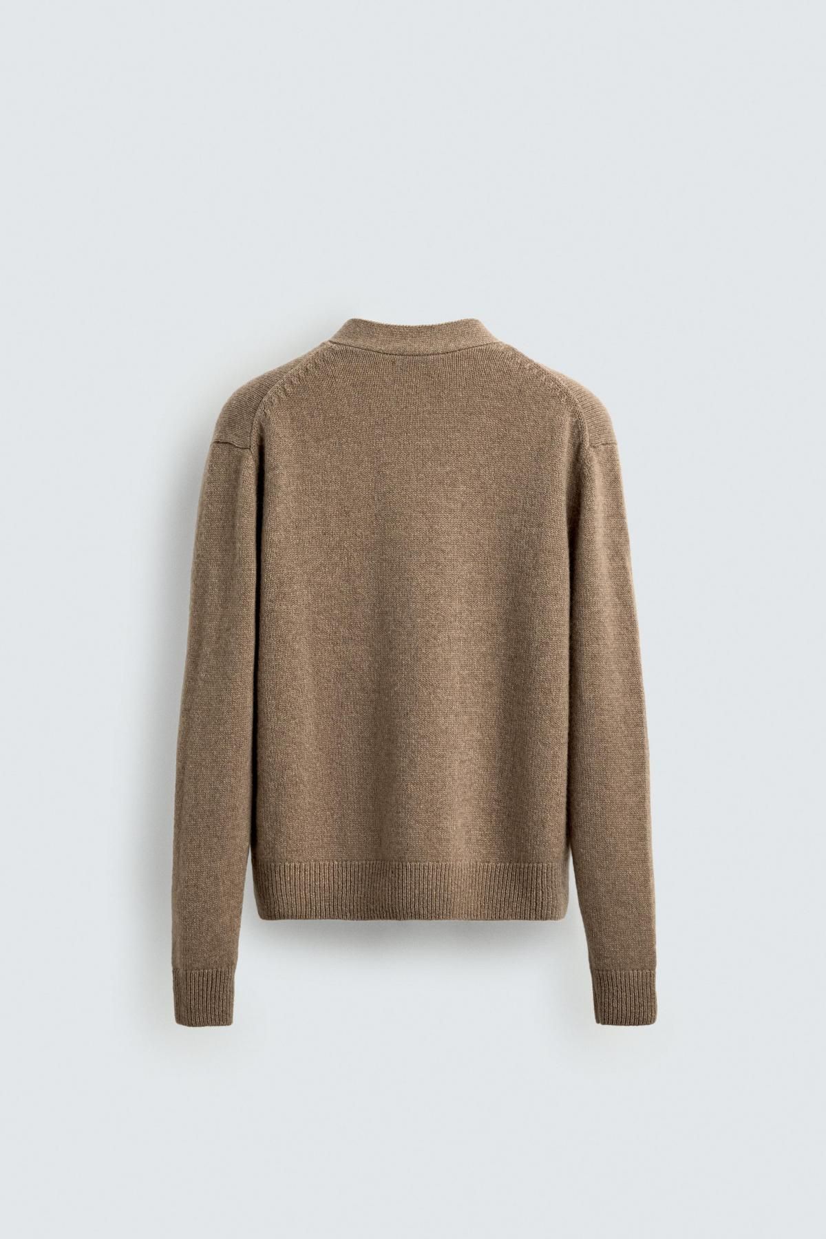 자라 울 캐시미어 가디건 X 아론 레빈 2893/380 BROWN / TAUPE 이미지 7