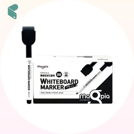 화이트보드펜 미니자석 12개입 흑색 보드마카 자석펜 커머스픽101
