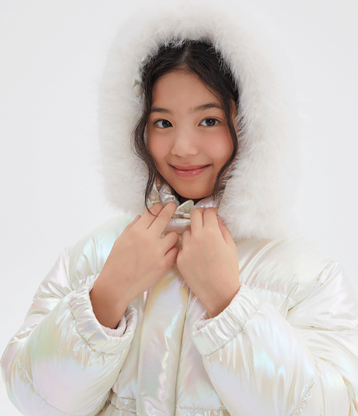 [당일출고] 스파오키즈 파스텔 퍼 탈착 후드 푸퍼 (하이브리드 다운) SPJDF4VKG1