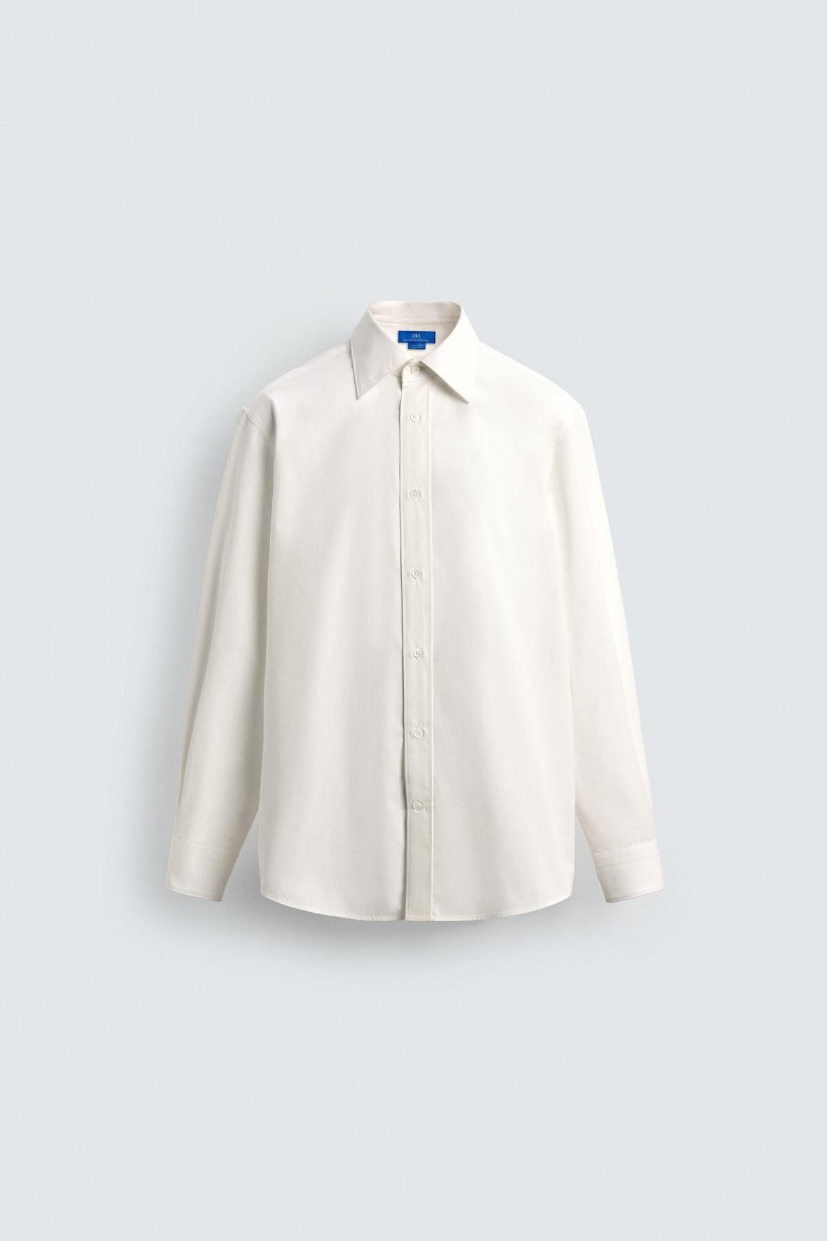 자라 코튼 긴팔 포멀 셔츠 X 아론 레빈 4068/987 WHITE - 상품 이미지