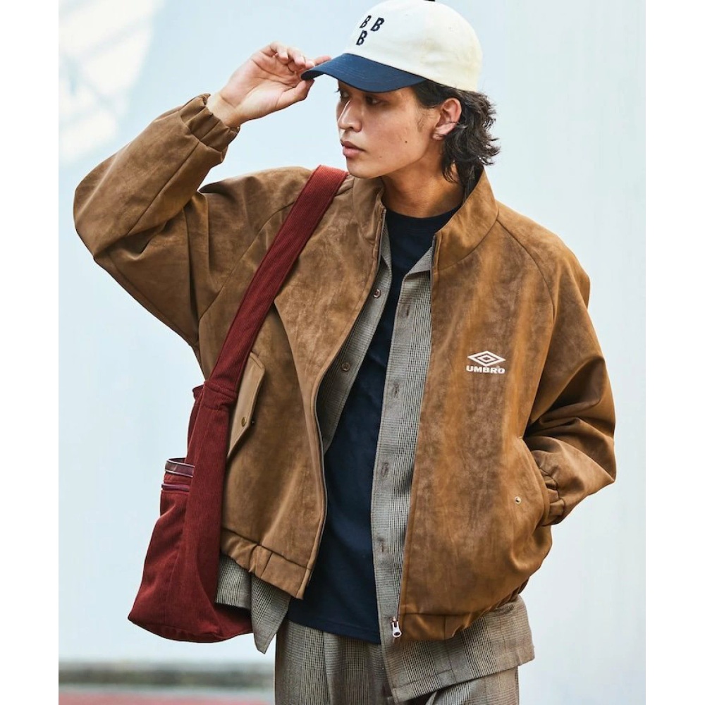 프릭스스토어X엄브로 SP 브러쉬드 스탠드 카라 블루종 남성 재킷 25AW BROWN L - 상세 이미지 3