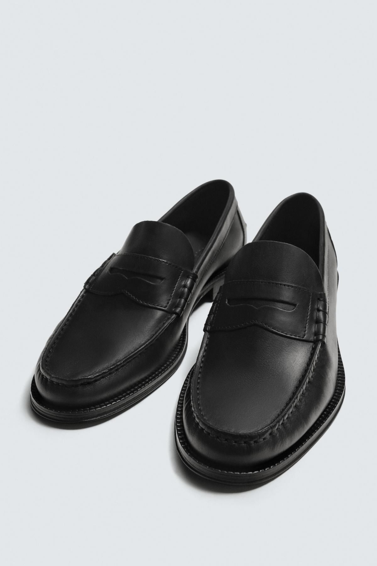 자라 클래식 레더 페니 로퍼 남성 2662/720 BLACK - 상세 이미지 5