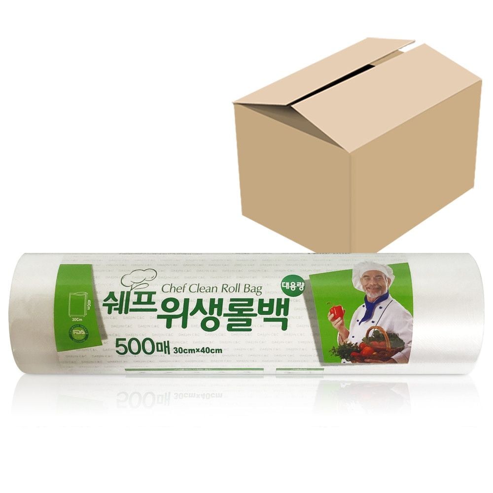 쉐프 위생롤백 (대용량500매) x1박스(10개) 30x40cm - 상품 이미지