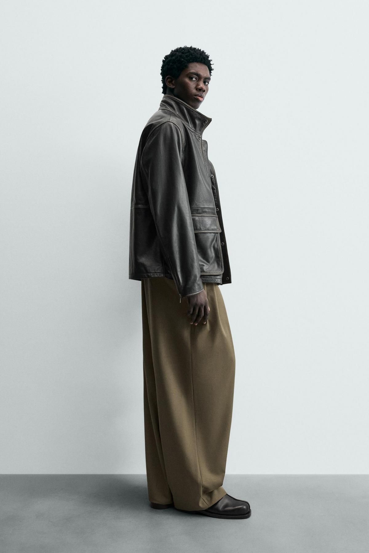 자라 한정판 빈티지 블랙 레더 재킷 2154/102 BLACK - 상세 이미지 5