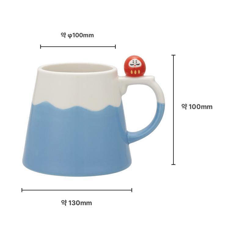 일본풍 후지산 머그 잔 세라믹 머그잔 다루마 시바견 커피 물 컵 300ml 후지산 컵 시바이누 - 상세 이미지 4
