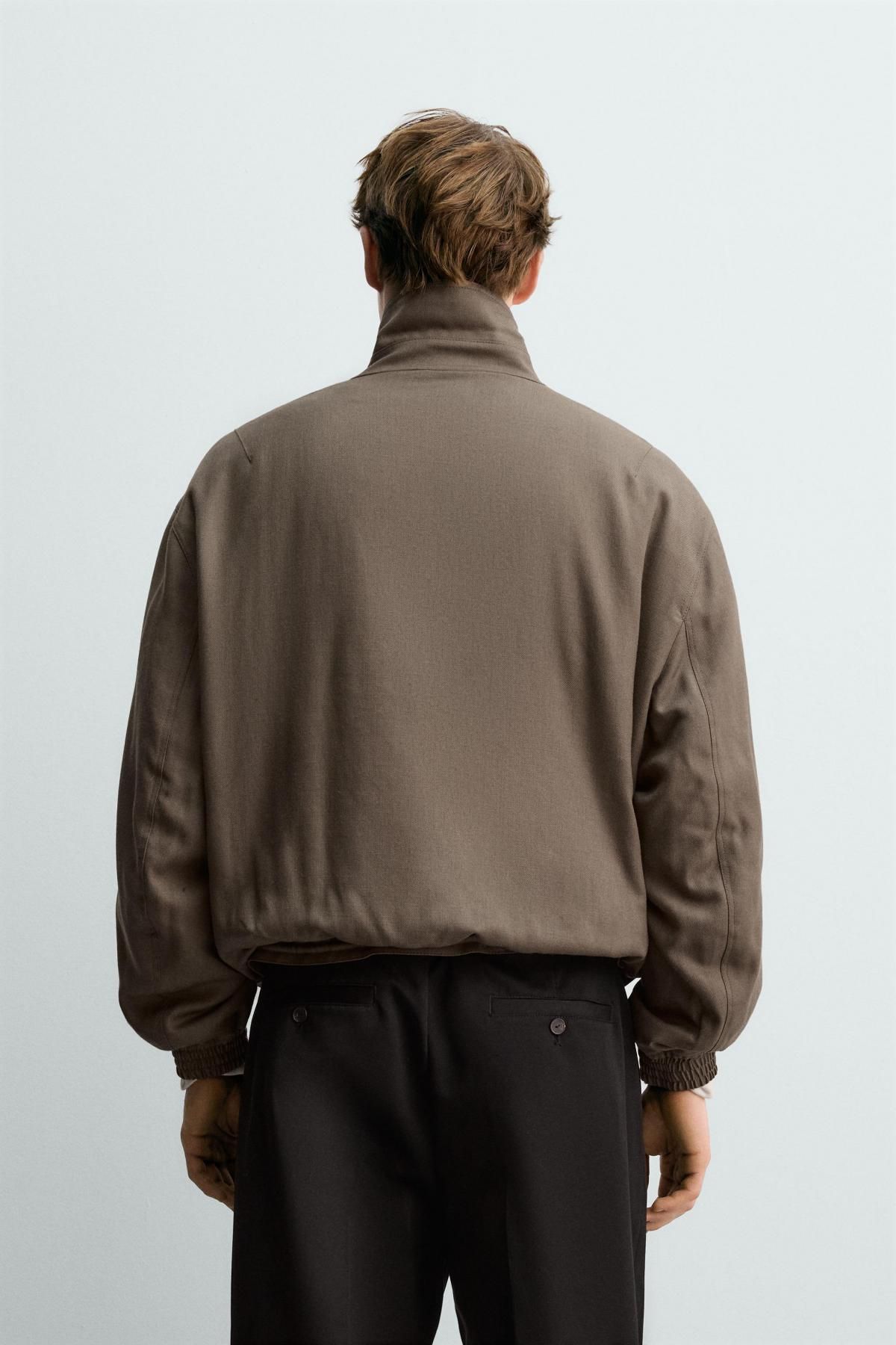 자라 퀼팅 울 크롭 재킷 X 아론 레빈 4048/111 TAUPE GREY - 상세 이미지 4