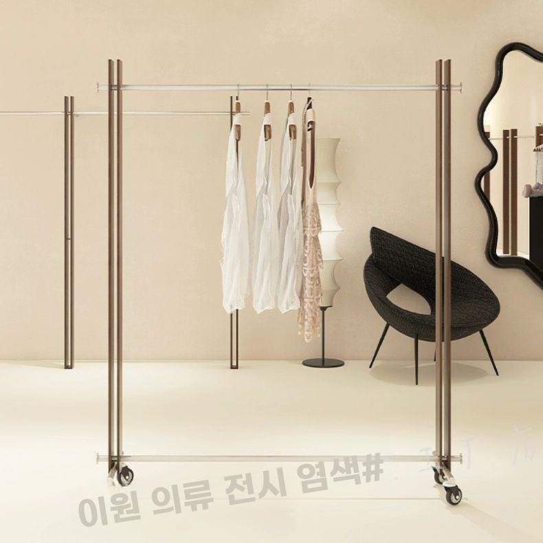 원목 옷걸이 매장 진열 행거 스탠드 모던 우드선반 옷가게 옷길이 100cm 높이 150cm - 상세 이미지 4