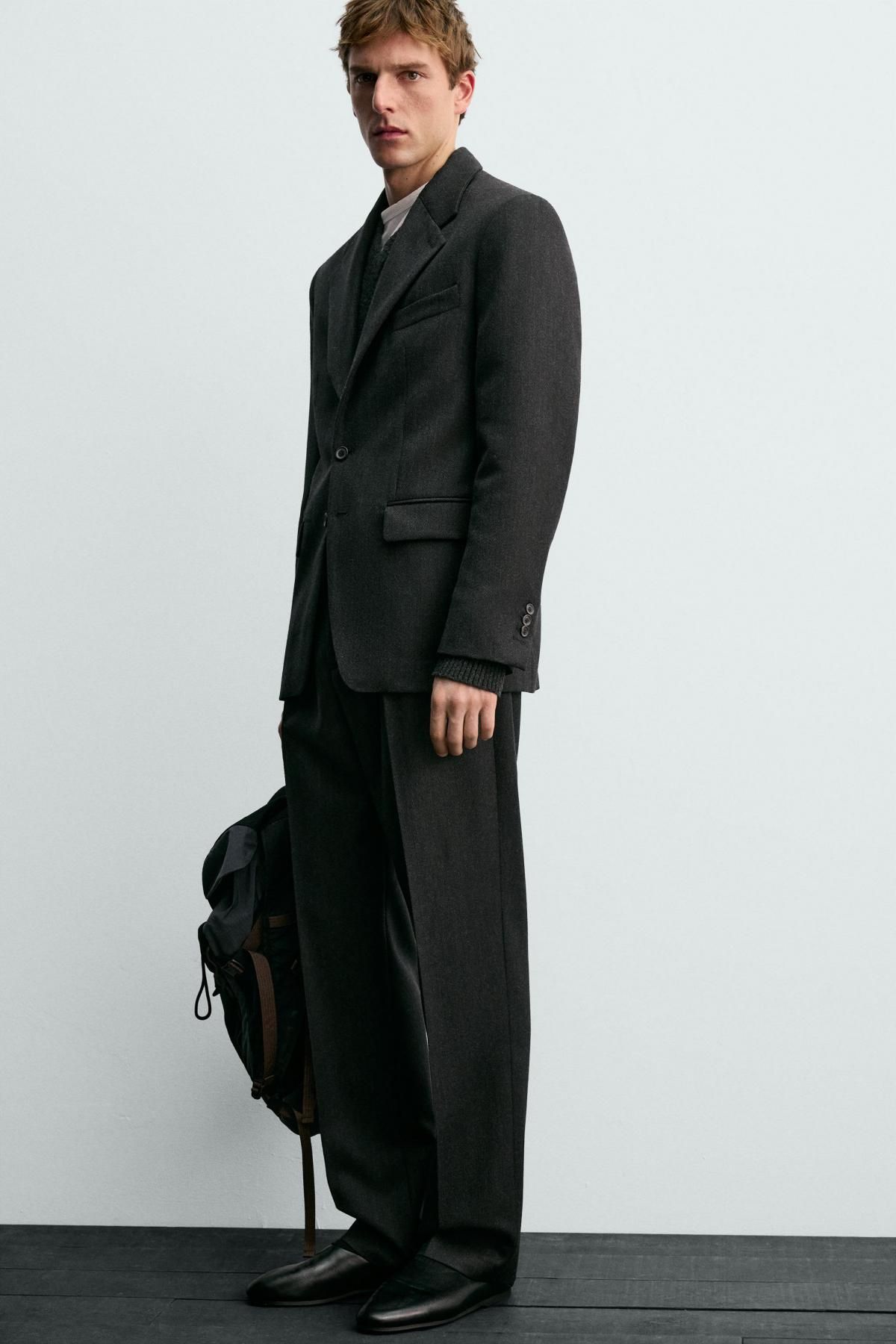 자라 울 트윌 클래식 정장 팬츠 X 아론 레빈 4107/892 DARK GREY - 상세 이미지 5