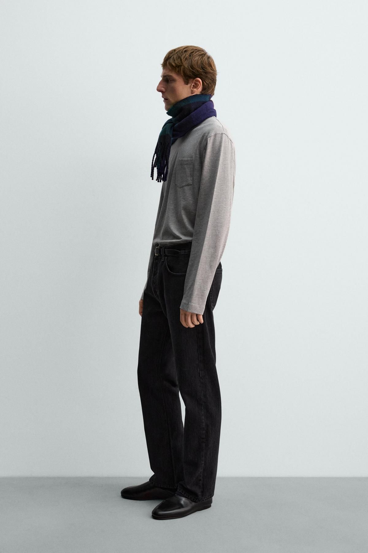 자라 테크니컬 코튼 포켓 티셔츠 X 아론 레빈 1887/369 GREY MARL - 상세 이미지 5