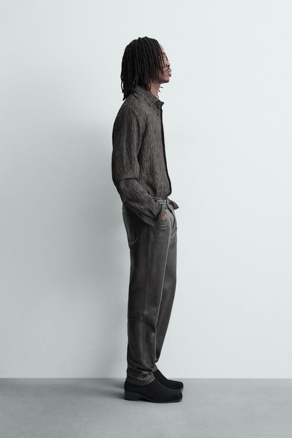 자라 플루이드 자카드 긴팔 셔츠 오버핏 7545/357 GREY - 상세 이미지 5