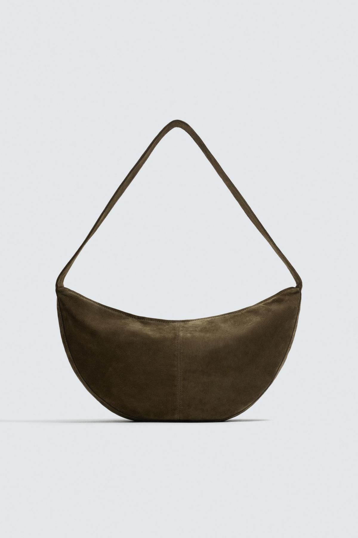 자라 스웨이드 가죽 베이직 숄더백 3503/720 KHAKI GREEN - 상품 이미지